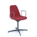 DAMS Suzi fully upholstered chair with arms and 4 star aluminium swivel base - made to order -0