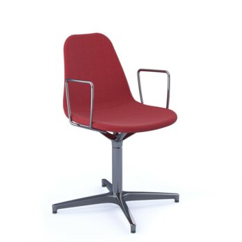 DAMS Suzi fully upholstered chair with arms and 4 star aluminium swivel base - made to order -0