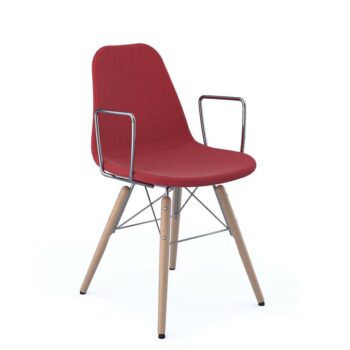 DAMS Suzi fully upholstered chair with arms and 4 oak wooden legs - made to order-0