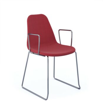 DAMS Suzi fully upholstered chair with arms and chrome skid frame - made to order-0