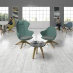DAMS Figaro high back chair with solid wooden base-30053