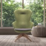 DAMS Figaro high back chair with solid wooden base-30054