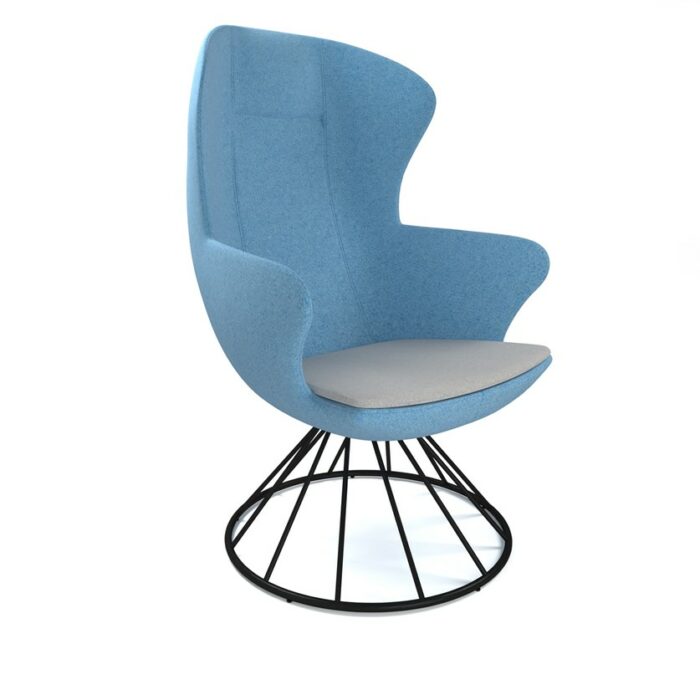 DAMS Figaro high back chair with black spiral base - made to order-0