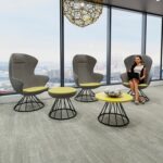 DAMS Figaro low foot stool with black spiral base - made to order-30101