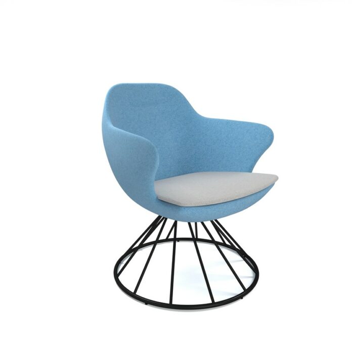 DAMS Figaro medium back chair with black spiral base - made to order-0