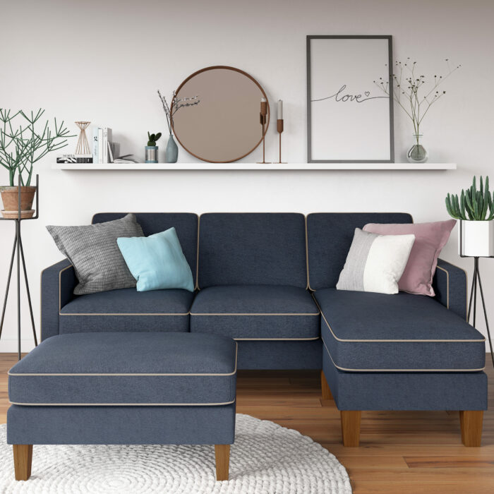 Dorel Novogratz Bowen Ottoman - Blue-31680