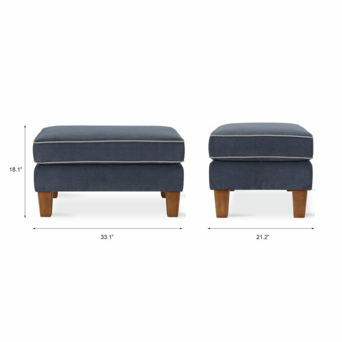Dorel Novogratz Bowen Ottoman - Blue-31676