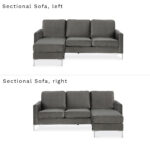 Dorel Novogratz Chapman Sectional Sofa - Velvet - Grey-31698