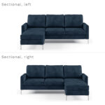 Dorel Novogratz Chapman Sectional Sofa - Velvet - Blue-31691