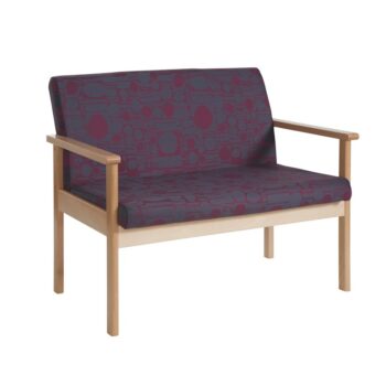 DAMS Meavy modular beech wooden frame double chair with double arms 1050mm wide - made to order-0