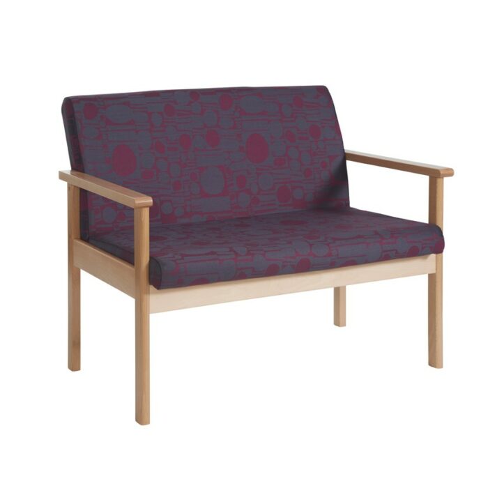 DAMS Meavy modular beech wooden frame double chair with double arms 1050mm wide - made to order-0