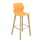 DAMS Roscoe high stool with natural oak legs and plastic shell-27947