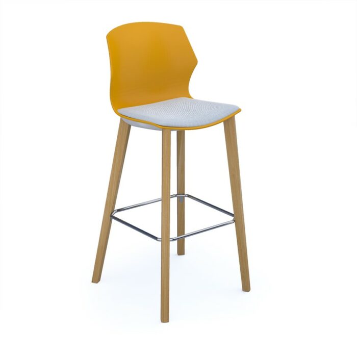 DAMS Roscoe high stool with natural oak legs and plastic shell - made to order seat-27956