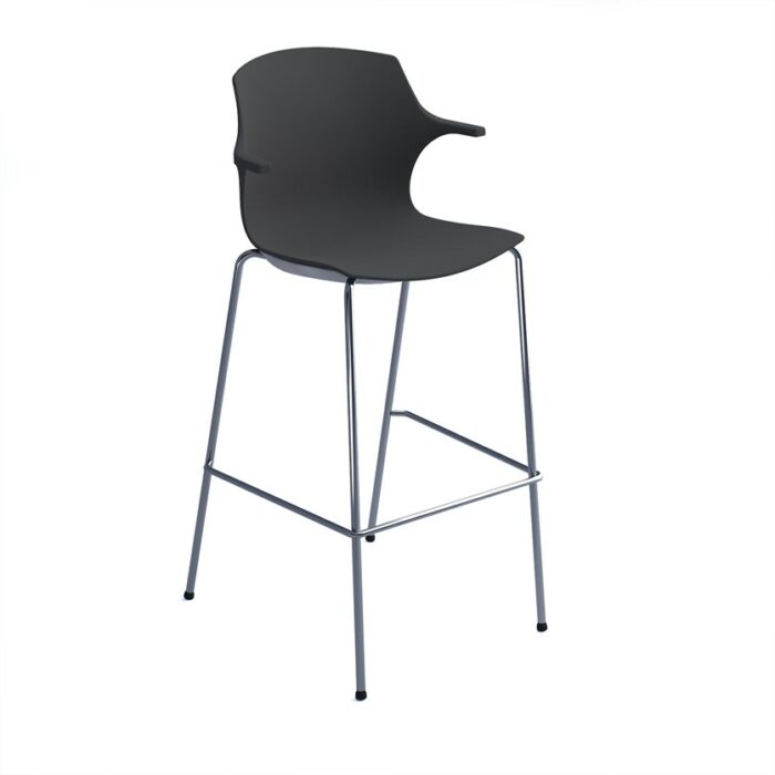 DAMS Roscoe high stool with chrome legs and plastic shell-27973