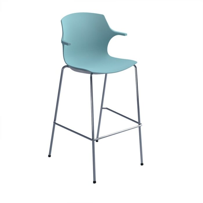 DAMS Roscoe high stool with chrome legs and plastic shell-27974