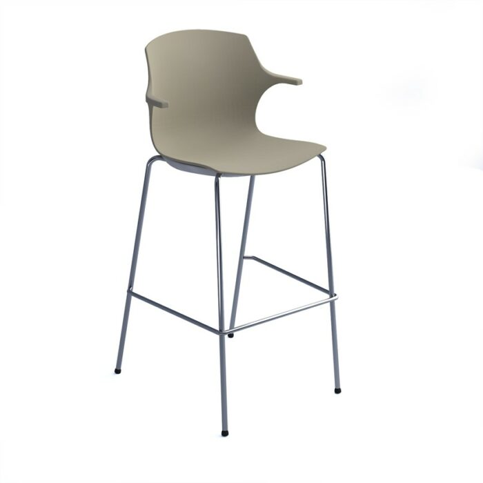 DAMS Roscoe high stool with chrome legs and plastic shell-27975