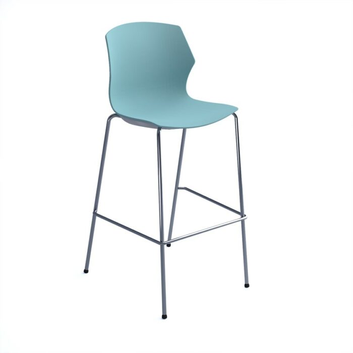 DAMS Roscoe high stool with chrome legs and plastic shell-27979