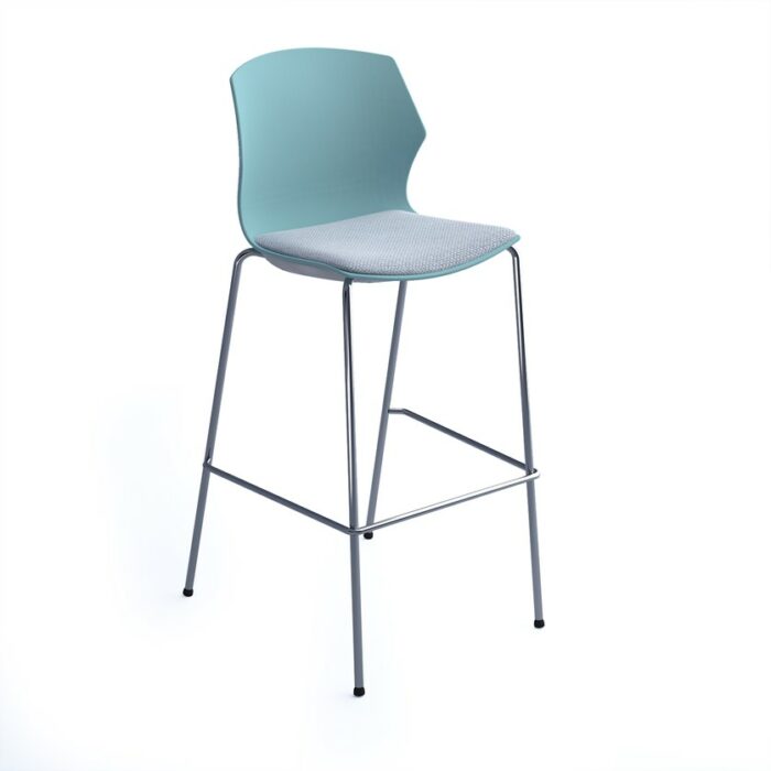 DAMS Roscoe high stool with chrome legs and plastic shell - made to order seat-27985