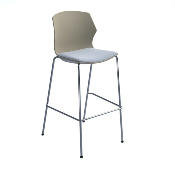 DAMS Roscoe high stool with chrome legs and plastic shell - made to order seat-27986
