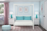 Dorel Modern Metal Canopy Bed - Double - White-31250