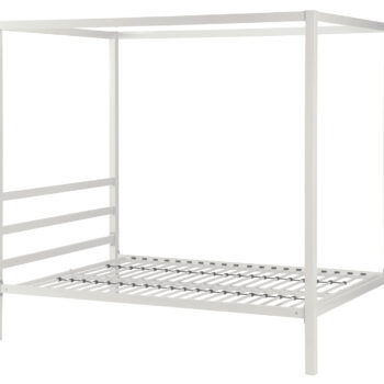 Dorel Modern Metal Canopy Bed - Double - White-0