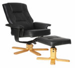 Dorel Alphason Drake Recliner Chair With Footstool - Black-30419
