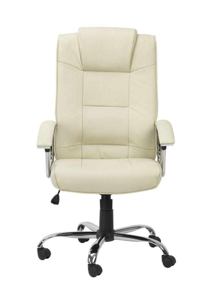 Dorel Alphason Houston Leather High Back Executive Chair - Cream-30361