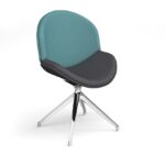 DAMS Shout fully upholstered lounge chair with chrome pyramid base-0