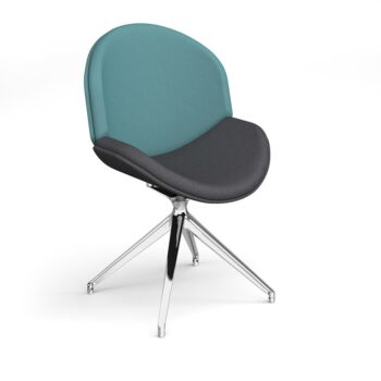 DAMS Shout fully upholstered lounge chair with chrome pyramid base-0