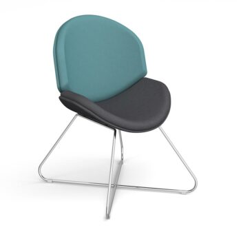 DAMS Shout fully upholstered lounge chair with chrome criss-cross sled frame-0