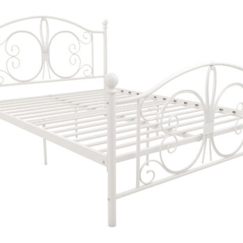 Dorel Bombay Metal Bed - Double - White-0