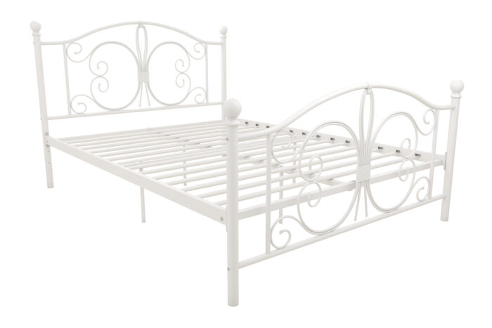 Dorel Bombay Metal Bed - Double - White-0