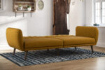 Dorel Novogratz Brittany Sofa Bed Wooden Legs - Linen - Mustard-31647