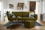 Dorel Novogratz Brittany Sofa Bed Wooden Legs - Linen - Green-0