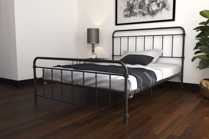 Dorel Wallace Metal Bed - Double - Black-31402
