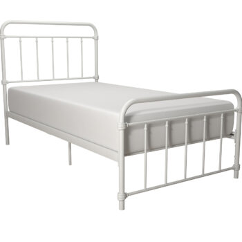 Dorel Wallace Metal Bed - Single - White-0