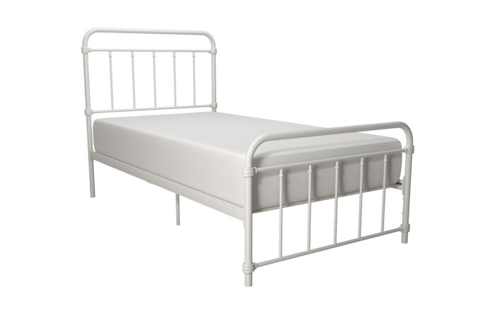 Dorel Wallace Metal Bed - Single - White-0