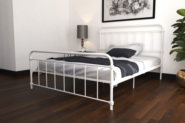 Dorel Wallace Metal Bed - Double - White-31415
