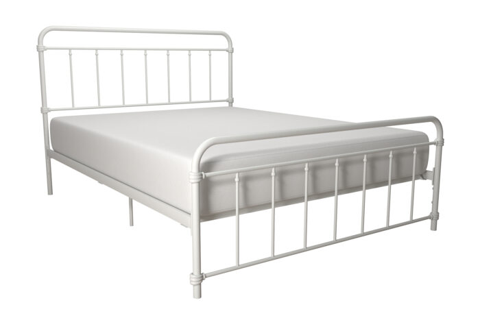 Dorel Wallace Metal Bed - Double - White-0
