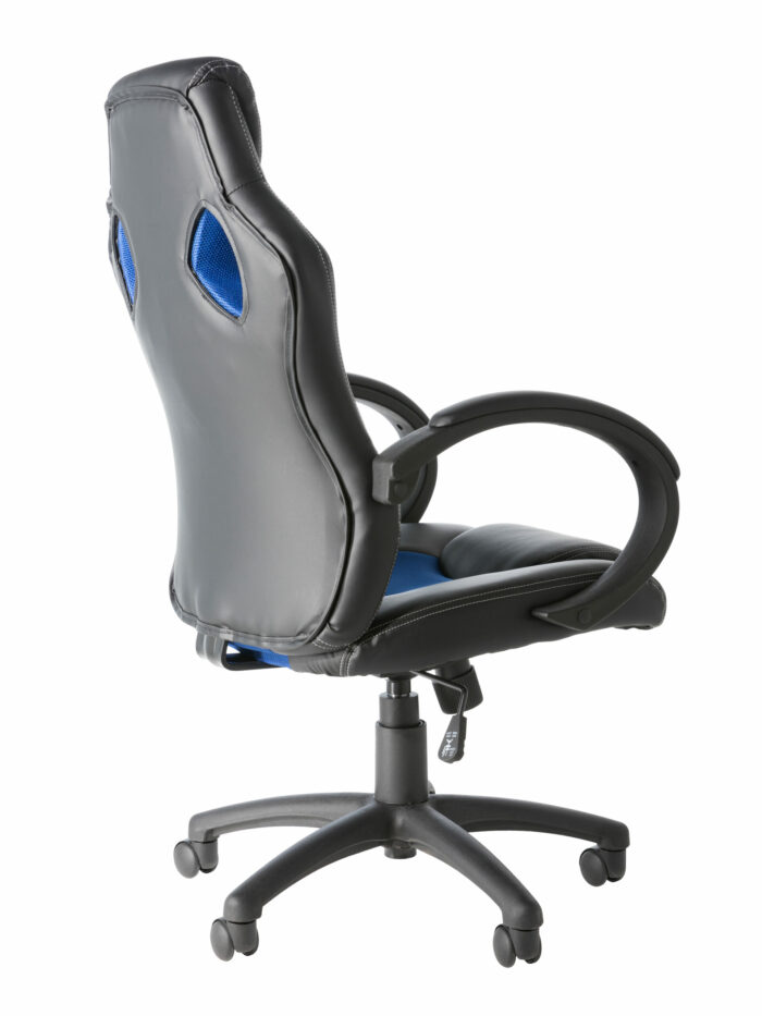 Dorel Alphason Daytona Faux Leather Racing Chair - Black With Blue Insert-30277