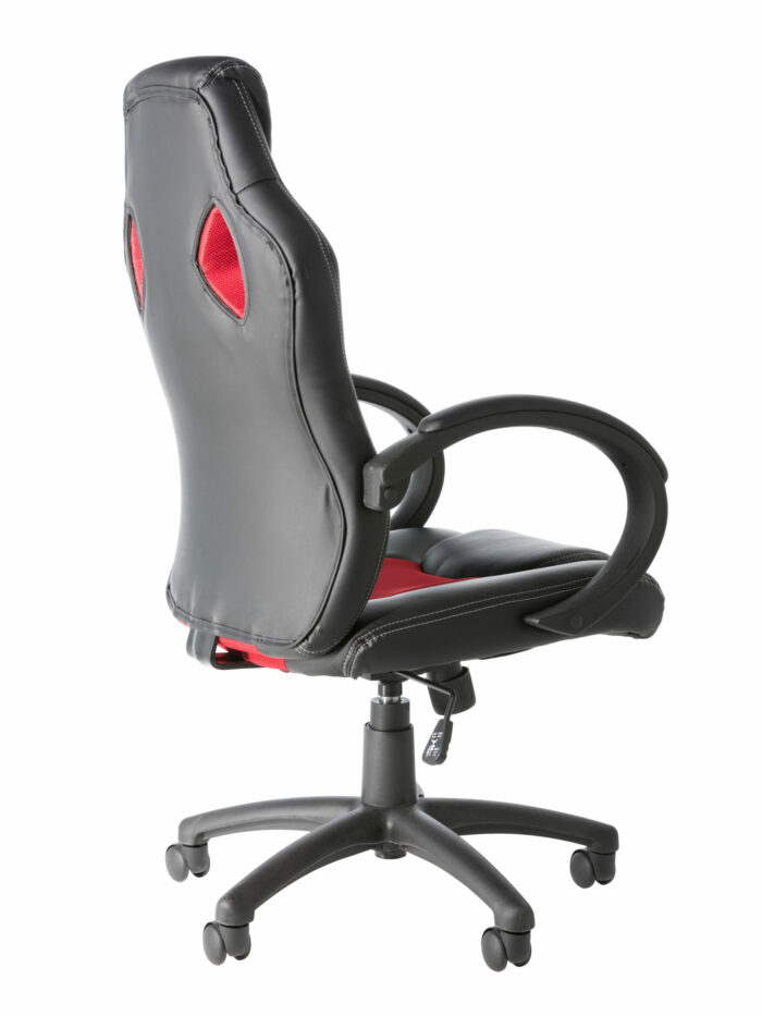 Dorel Alphason Daytona Faux Leather Racing Chair - Black With Red Insert-30286