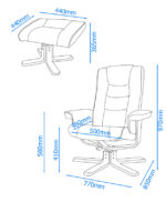 Dorel Alphason Drake Recliner Chair With Footstool - Brown-30423