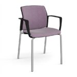 DAMS Santana 4 leg stacking chair with fabric seat and back and fixed arms - made to order-29155