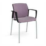 DAMS Santana 4 leg stacking chair with fabric seat and back and fixed arms - made to order-29154