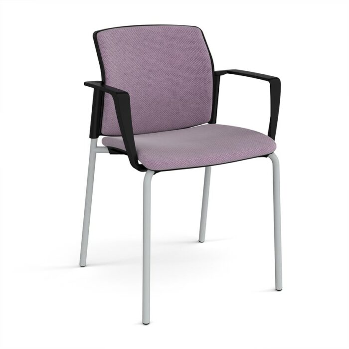 DAMS Santana 4 leg stacking chair with fabric seat and back and fixed arms - made to order-29154