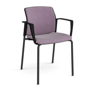 DAMS Santana 4 leg stacking chair with fabric seat and back and fixed arms - made to order-0