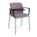 DAMS Santana 4 leg stacking chair with fabric seat and back, arms and writing tablet - made to order-29165
