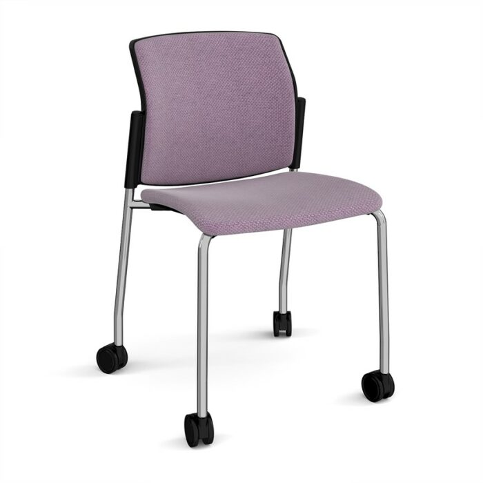 DAMS Santana 4 leg mobile chair with fabric seat and back with castors and no arms - made to order-29170