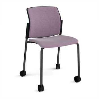 DAMS Santana 4 leg mobile chair with fabric seat and back with castors and no arms - made to order-0