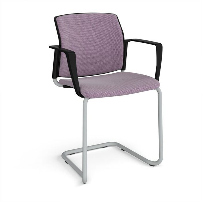 DAMS Santana cantilever chair with fabric seat, back and fixed arms - made to order-29208